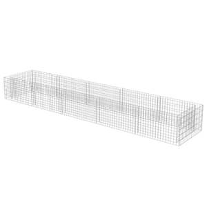 Jardinière surélevée en gabion en acier galvanisé argenté 177,2 x 35,4 x 19,7 po – Pots et jardinières - Product Image 3