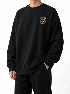 Sudadera Personalizada al por Mayor para Hombre, Cuello Redondo, Forrada, Estilo Urbano, Color Negro, Logotipo Personalizado, Corte Regular, Informal, Primavera, Tejido 100% Algodón - Product Image 2