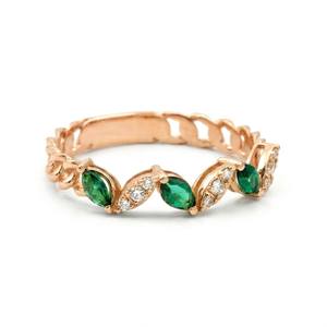 แหวนมรกตโคลอมเบีย เงินแท้ 925 ชุบทอง 14K ทรงมาร์คีส์ ของแท้รับรองคุณภาพ เครื่องประดับชั้นดี - Product Image 4