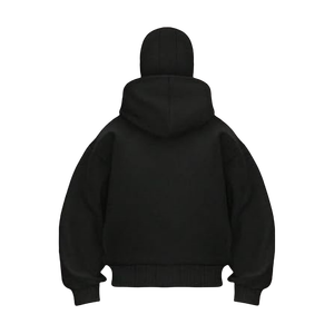 Sudadera con capucha y cremallera completa de forro polar de 450 g/m² estilo streetwear, personalizada, de doble capa, de peso pesado, oversize, con pasamontañas integrado, para hombre, estilo hip hop. - Product Image 2