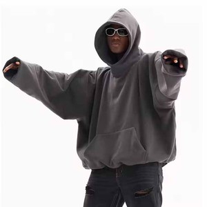 Fashion High Collar Heavyweight Oversized Winter <b>Hoodie</b> with Digital Printing and <b>Plain</b> Dyed Custom Logo for <b>Men</b> Streetwear - Product Image 1