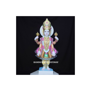 Statue religieuse Swami Narayan en marbre blanc de Makrana, sculptée à la main, pierre polie, dieu indien pour la vénération à domicile - Product Image 1