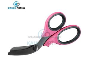 Tijeras de Trauma de Acero Inoxidable de Alta Resistencia 7.5, con Mangos Rosados y Hojas Recubiertas de Titanio Negro, Certificadas CE por KAHLU ORTHOPEDIC - Product Image 5