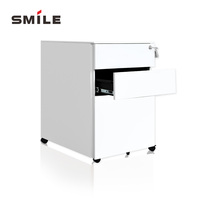 Armoire de rangement de bureau en acier blanc CHNSMILE, armoire à dossiers verrouillable à trois tiroirs avec fonctions réglables pour la cuisine, l'école