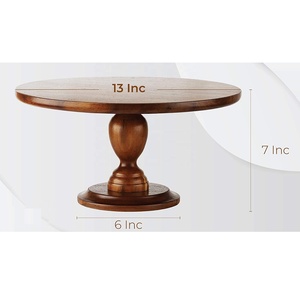 แท่นวางเค้กทำจากไม้ทรงกลมเรียบฐานวางคัพเค้กทำมือแท่นวางสำหรับตกแต่งเบเกอรี่สินค้ามาถึงแล้ว - Product Image 2