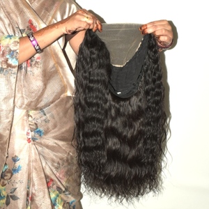 Extensiones de Cabello Humano Remy Indio de Templo, Corte Recto, Trama Simple/Doble, Tono Natural Negro, 32 Pulgadas, 100g, con Clip - Product Image 1