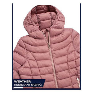 Chaqueta acolchada ligera para mujer, tipo plumón, con capucha y bolsillos, cálida, para invierno. - Product Image 5