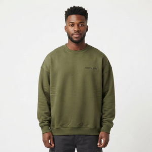 Sweat-shirts personnalisés pour hommes, impression de logo, sweat-shirts à épaules tombantes surdimensionnés pour hommes, sweat-shirt en coton à col rond pour hommes - Product Image 5