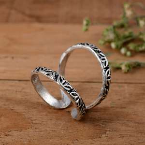 Bague orthopédique en argent sterling 925 faite à la main, motif feuille inspiré de la nature, pour l'arthrite - Product Image 5