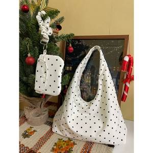 Style De Maison White Shoulder Bag Large Size Button Closure Shoulder Length Handle Daily Use Tote Bag <b>Eco</b> Friendly Reusable - Product Image 1