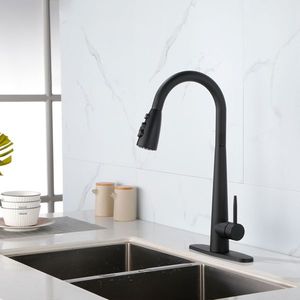 Rubinetto da Cucina a 3 Fori con Doccetta Estraibile, Anti-Impronta, con Montaggio su Piano - Product Image 6