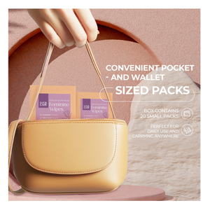 Lingettes intimes féminines Luck Lady, 20 paquets en boîte, emballées individuellement, non tissées, 15x20cm, parfum poudré, biologiques, jetables dans les toilettes - Product Image 4