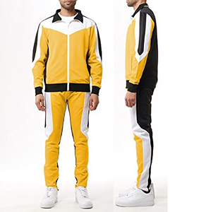 ชุดวอร์ม2ชิ้นสำหรับผู้ชาย,ชุดวอร์มกีฬากางเกงวิ่งขาจั๊มแบบมีซิปหลายสีสำหรับฤดูหนาวฤดูใบไม้ร่วง - Product Image 3