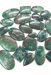 ¡Lote a granel de alta calidad de piedra preciosa suelta verde cabujón de crisocola natural para la fabricación de joyas de forma mixta increíblemente buena! - Product Image 5