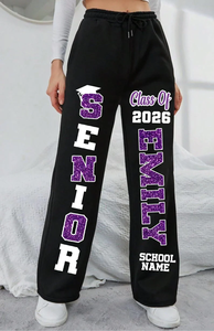 Pantalon de jogging décontracté en molleton respirant à taille mi-haute avec cordon de serrage pour la promotion senior 2026 – Collection Hiver - Product Image 5