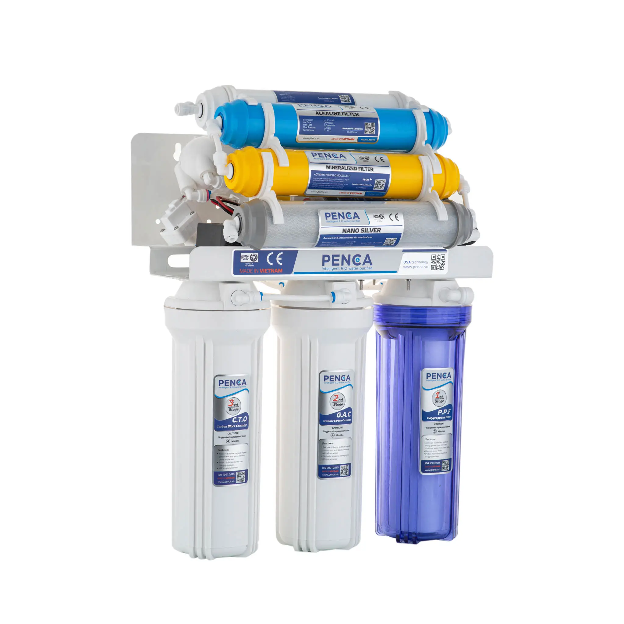 Bester Lieferant Wasserosmose-Reinigungs systeme 8-stufiger hochwertiger Wasserreiniger-Alkali filter