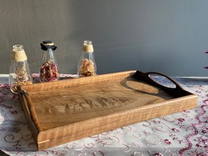 Premium Wooden Serving Tray Glossy Finish Elegant Rectangular Platter Durable <b>Kitchen</b> Tea Coffee Serving Tray Stylish Home <b>Decor</b> - Product Image 6