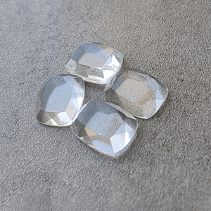 Natural Crystal Quartz Tablet Cut Rectangle <b>Cushion</b> Calibrated Flat Back Gemstone, for Jewelry Making All Sizes Available - Product Image 1