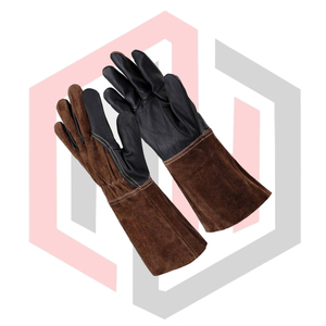 Guantes de Soldadura de Cuero Dividido de Primera Calidad, Parte Delantera de Cuero Granulado, Parte Trasera de Cuero, Resistentes a Cortes, al Calor, Transpirables, Resistentes a Desgarros, Sin Silicona - Product Image 4