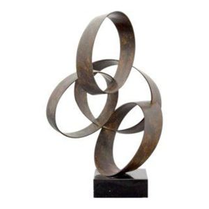 Sculpture Métallique Abstraite Moderne, Décoration de Table, Œuvre d'Art à Anneaux Entrelacés, Accent d'Intérieur de Luxe pour Maison, Salon, Bureau, Hôtel - Product Image 1