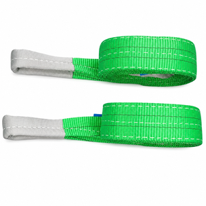 Sangle de levage en polyester haute résistance 2 plis de 50 mm à prix avantageux avec facteur de sécurité 8:1 pour le levage, la traction et le transport de marchandises lourdes - Product Image 1