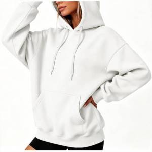 <b>Sweatshirts</b> <b>for</b> <b>Women</b> 100% Cotton Fleece <b>Long</b> Sleeve Hooded Winter/Autumn Wear with Pockets Low MOQ - Product Image 2