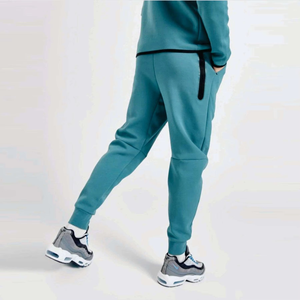 Ensemble de survêtement pour homme, couleur unie, à capuche, fermeture éclair intégrale, en molleton technique, respirant, style sportif, pour l'automne - Product Image 2
