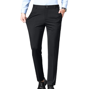 Men's Regular Fit Dress Pants Casual Business Flat Front Wrinkle-Free Breathable Comfort <b>Stretch</b> Polyester Spandex - Product Image 2