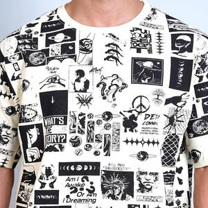 Camisetas de algodón pesado con hombros caídos de gran tamaño y cuello redondo con estampado de logotipo personalizado de bajo precio para hombres - Product Image 4