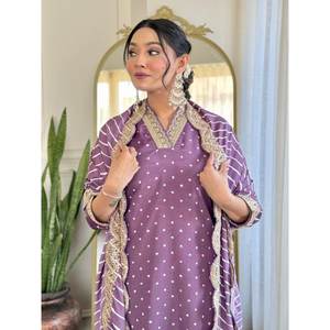 Hermosa parte superior e inferior de ropa de fiesta con Conjunto elegante de tamaño Dupatta XL - Product Image 2