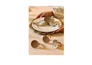Glam Gold Brass Napkin <b>Ring</b> 2.5Cm Width Durable Vintage Wedding Table Decoration - Product Image 3