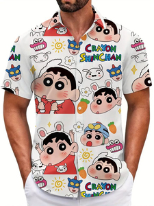 เสื้อเชิ้ตฮาวายผู้ชายลายดอกไม้สไตล์เรโทรผ้าซาติน คอวี พิมพ์ลายดิจิตอล 3 มิติ ป้องกันขนร่วง รุ่นปี 2026 แขนสั้น ไซส์ใหญ่ สวมใส่สบายๆ สำหรับไปเที่ยวชายหาด - Product Image 5