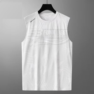Débardeur Homme Séchage Rapide Élastique Sportif Respirant Tricoté Décontracté avec Logo Avant 100% Polyester - Product Image 6