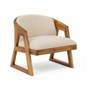Teak Wood Accent Chair with Exposed Joinery | Handcrafted Wholesale Furniture - Product Image 1