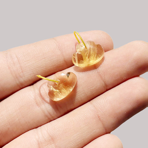 Breloques en citrine naturelle en forme de nuage avec boucle dorée, fournitures de fabrication de bijoux en pierres semi-précieuses faites à la main - Product Image 3