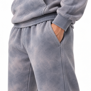 Conjunto Deportivo de Dos Piezas Unisex con Capucha y Pantalones de Felpa Gruesa 100% Algodón con Lavado Ácido, al Mejor Precio, para Invierno, Ropa Urbana, Gimnasio y Entrenamiento - Product Image 5