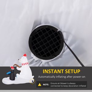 Decorazioni Natalizie Gonfiabili da Esterno da 1,8 m: Orso Polare, Pinguino, Cappello di Babbo Natale, Tavola da Pesca con LED - Addobbi Natalizi da Giardino - Product Image 6