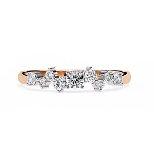 Anillo de Compromiso o Aniversario de Diamantes de Corte Redondo Clásico de Diseñador para Mujer, Oro de 10k, 14k, 18k, Certificado IGI - Product Image 2