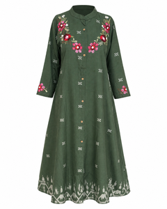 Robe Kurti florale bohème verte pour femme, pour les fêtes de mariage - Product Image 4