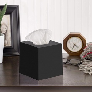 Cubierta Moderna para Caja de Pañuelos de Cerámica Negra, Diseño Cuadrado, Independiente, para Decoración del Hogar - Product Image 3