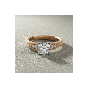 Anillo de compromiso de diamante cultivado en laboratorio Stonewels, estilo vintage con piedras laterales Paisley engastadas en punta, para anillo nupcial de oro certificado - Product Image 1