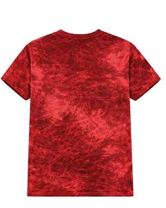 Custom Red Ice Dye T Shirt Men Round Neck Short Sleeve Cotton Casual Streetwear Vintage <b>Wash</b> Custom OEM Wholesale Tee Supplier - Product Image 2