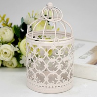 Lanterne décorative en fer forgé résistant à la rouille, sur mesure, pour centre de table, porte-bougie parfumée et décoration florale