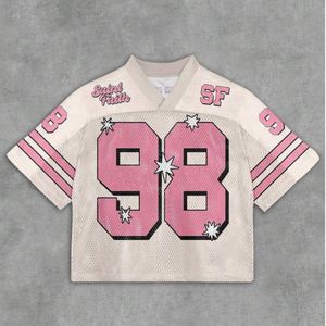 Maillot de football tendance en mesh, élégant, respirant, uniforme d'équipe personnalisé, col en V, unisexe, imprimé par transfert thermique - Product Image 5