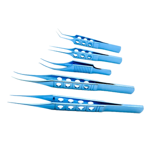 Pinzas de titanio azules Pierse Colibri, juego de pinzas para córnea con puntas dentadas para operaciones oftálmicas, instrumento manual de clase I - Product Image 4