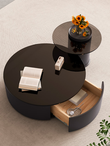 Mesa de Centro de Diseño Minimalista de Lujo con Acabado en Piedra, Elegante Mueble de Alta Gama para Sala de Estar - Product Image 1