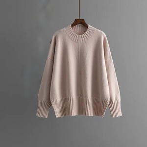 เสื้อสเวตเตอร์ไหมพรมถักทรงโอเวอร์ไซส์ สีพื้น คอกลม แขนยาว สไตล์ลำลอง ใส่ได้ทั้งชายและหญิง สำหรับฤดูใบไม้ร่วงและฤดูหนาว ผ้าไม่เป็นขุย ผลิตจากอะคริลิก 100% รุ่น K - Product Image 6