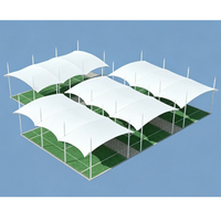 Tente de tennis résistante aux UV, structure dynamique tendue, toit sportif en PVDF, toit tendu pour terrain de football scolaire, terrain de basketball