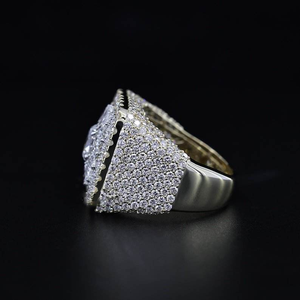 Bague de Mariage de Luxe en Moissanite Diamantée, Sertie d'un Halo de Pierres Ovales et d'un Grappe Floral, Bijou de Déclaration - Product Image 2