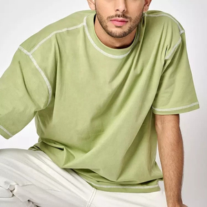 T-shirts unisexes pour hommes, design personnalisé, coton épais, coupe ample, effet vintage, t-shirts lavés - Product Image 5